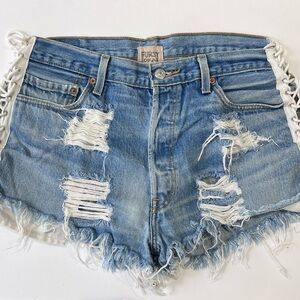 Furst of a kind vintage Levi’s Short blue Jean with lace up sides